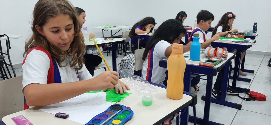 Semana da Pátria - Pintura da bandeira do Brasil