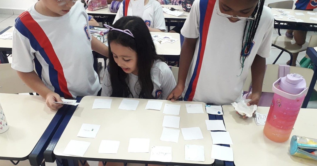 Alunos usam jogo da memória para estudar sobre animais